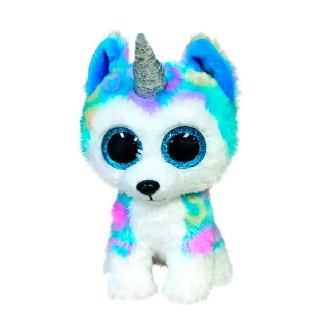 TY BEANIE BOOS HELENA PERRO HUSKY UNICORNIO REGULAR