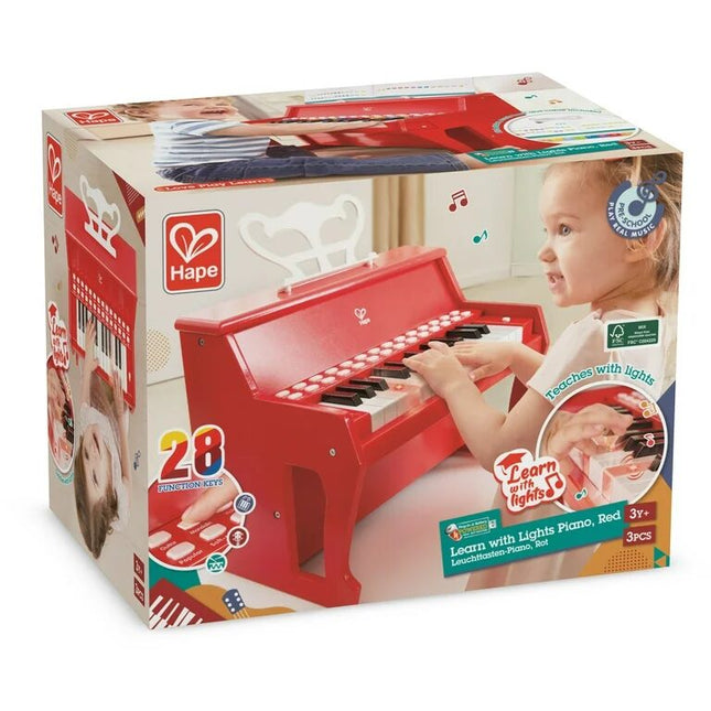 Aprende con luces Piano rojo con taburete