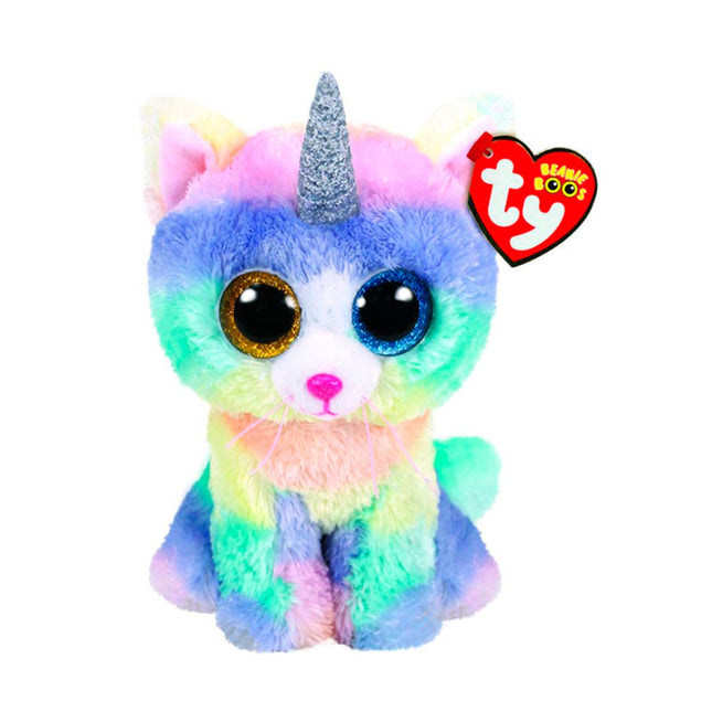 TY BEANIE BOOS HEATHER GATO MULTICOLOR UNICORNIO REGULAR