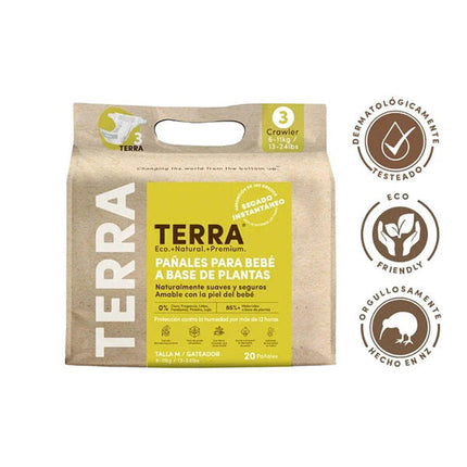 Pañales Terra Biodegradables Talla M 20 uns