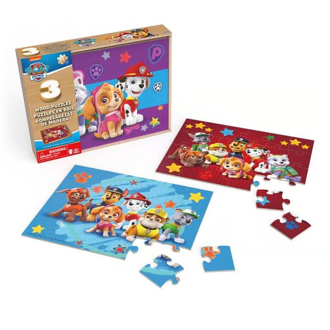 PAW PATROL 3 PUZZLES DE MADERA