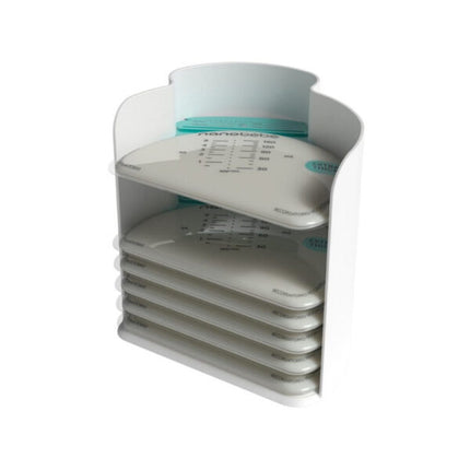 25 bolsas de almacenamiento leche materna con organizador apilable