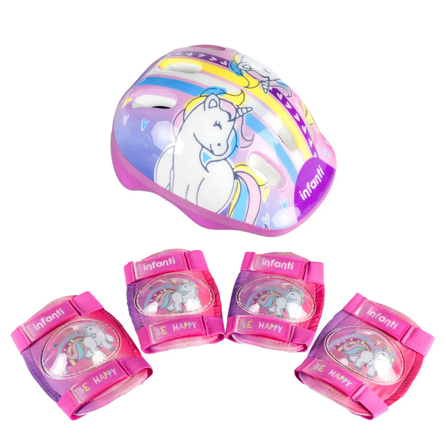 Set de casco y rodilleras Pink