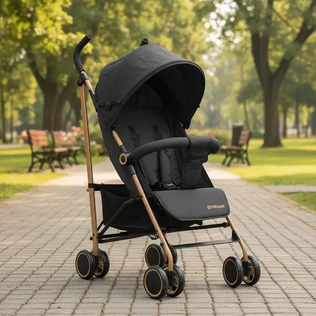 Coche Paragua Clap Negro Gold