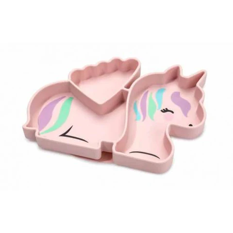 Plato De Silicona Con Succion Unicornio