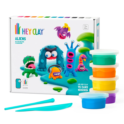 HEY CLAY PLASTICINA EXTRATERRESTRES PACK DE 15 COLORES