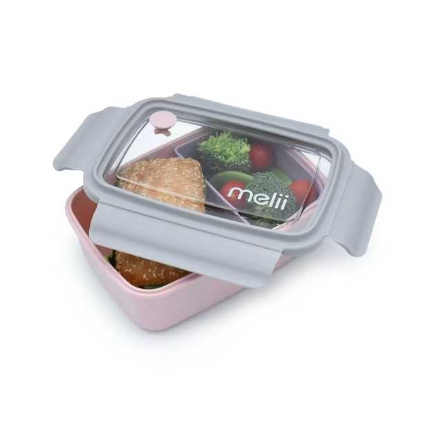 Lonchera Bento Con Divisiones Rosa 880 ml