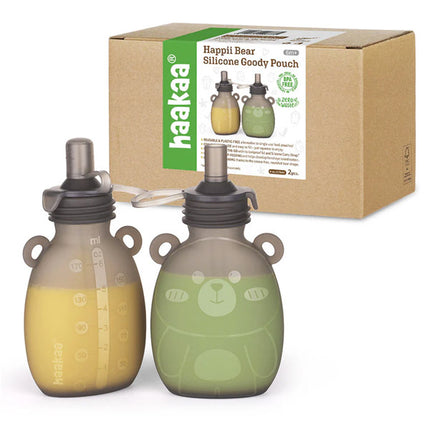 set 2 Pouch de silicona Happii Bear – 170ml