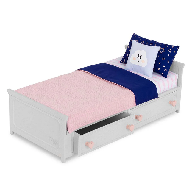 BA OG 37926 PLASTIC DOLL BED BUILT-IN STORAGE