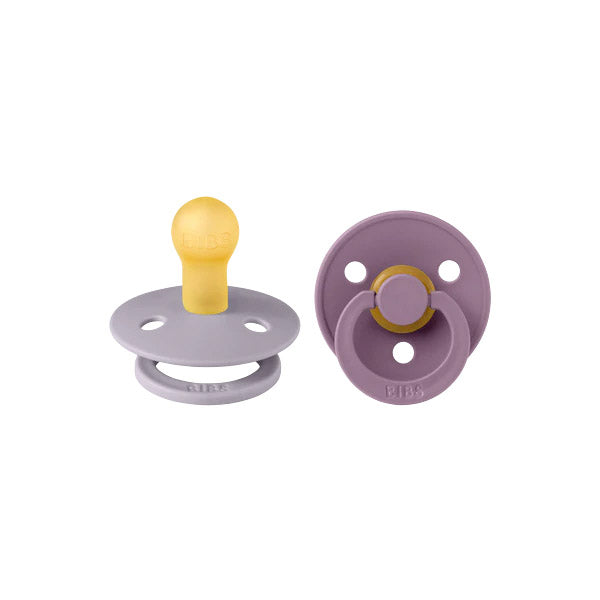 Chupete Bibs Colour Redondo X2  Talla 1 (0 - 6 meses) Fossil Grey & Mauve