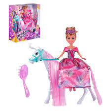 MUÑECA PRINCESA DE 27 CMS CON CABALLO UNICORNIO SPARKLE GIRLZ
