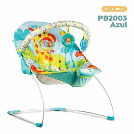 Silla Nido tipo Bouncer selva en azul