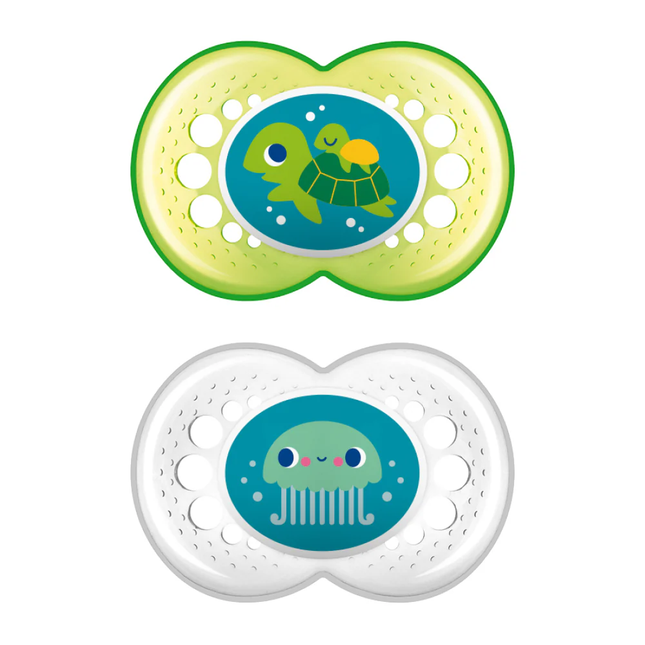 2 Chupetes Crystal 6 Meses Verde