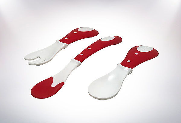 Set de tenedor  2 cucharas rojo