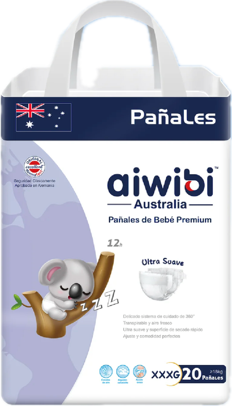 Pañal Aiwibi Premium  XXXG 20UN + 18 KG