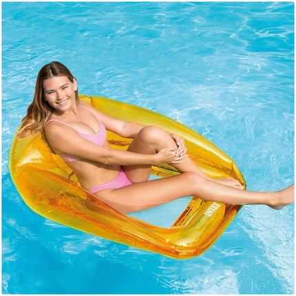 SILLON INFLABLE TRANSPARENTE 104X120CM 3 COLORES