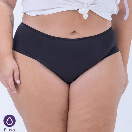 CALZÓN MENSTRUAL Y ABSORBENTE FLUJO ALTO PLUS SIZE NEGRO XL NEGRO