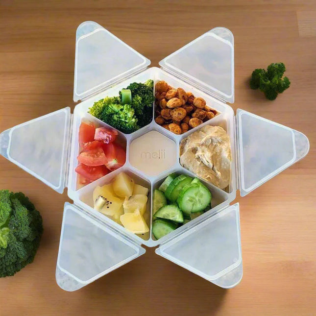 Snackle Hexagonal 6 compartimientos Azul
