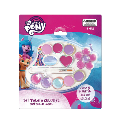 SET PALETA COLORES CON BRILLO LABIAL MY LITTLE PONY HASBRO
