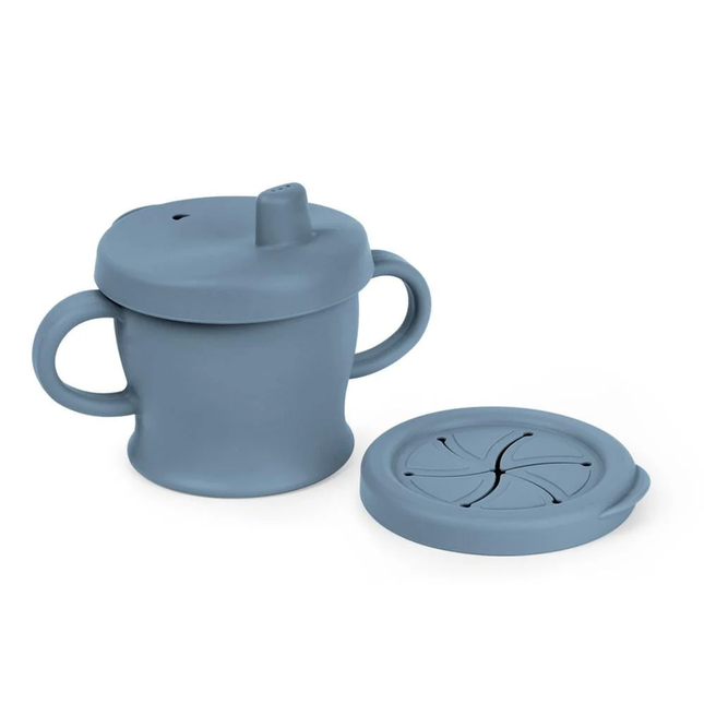 Taza de silicona 3 en 1 Haakaa Azul