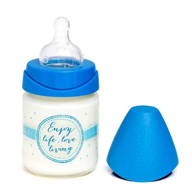 MAMADERA VIDRIO 120 ML TETINA REDONDA SILICONA ENJOY