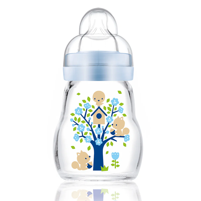 Mamadera 170 Ml Vidrio Celeste