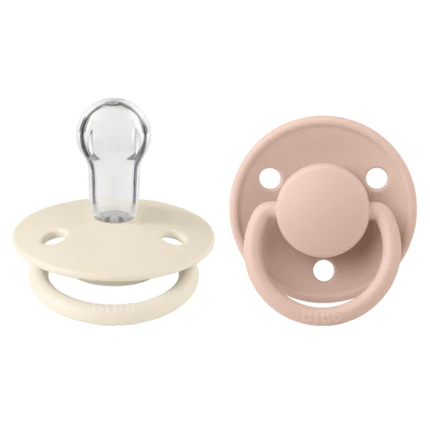 Chupete Bibs De Lux Redondo X2  Talla Única (Silicona) Ivory & Blush