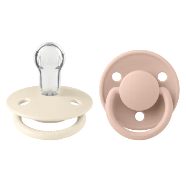 Chupete Bibs De Lux Redondo X2  Talla Única (Silicona) Ivory & Blush