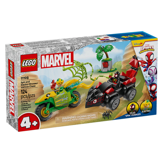 LEGO SPIDEY SPIN Y ELECTRO: DUELO DE VEHÍCULOS DINOSAURIO