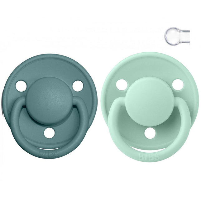 PACK 2 CHUPETES BIBS SILICONA 0-6 MESES NORDIC MINT/ISLAND SEA