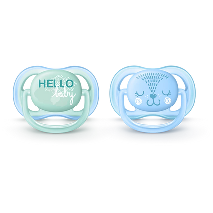 2 Chupetes Ultra Air decorados 0-6 meses Blue