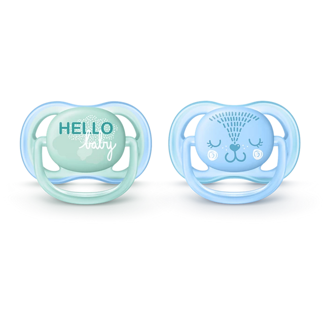 2 Chupetes Ultra Air decorados 0-6 meses Blue