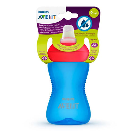 Vaso azul 300ml boquilla flexible