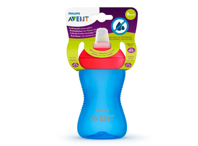 Vaso azul 300ml boquilla flexible