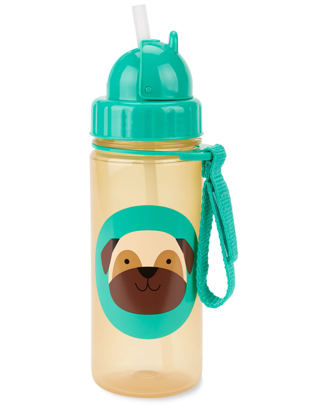 Zoo Straw Bottle Pp- Pug