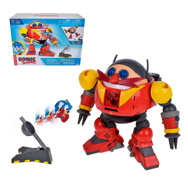 PLAYSET DE COMBATE ROBOT EGGMAN Y SONIC