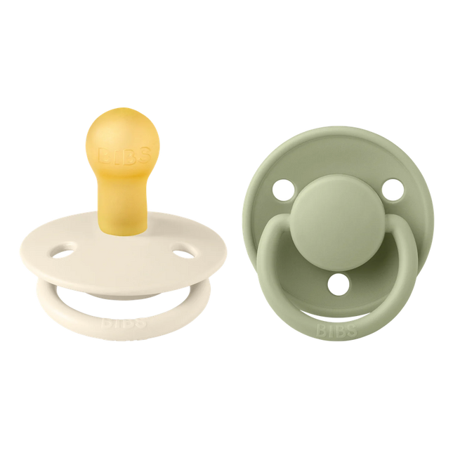 Chupete Bibs De Lux Redondo X2  Talla 1 (0 - 6 meses) Ivory & Sage
