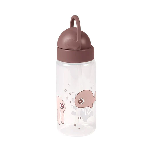 Botella con bombilla Amigos del Mar Rosa