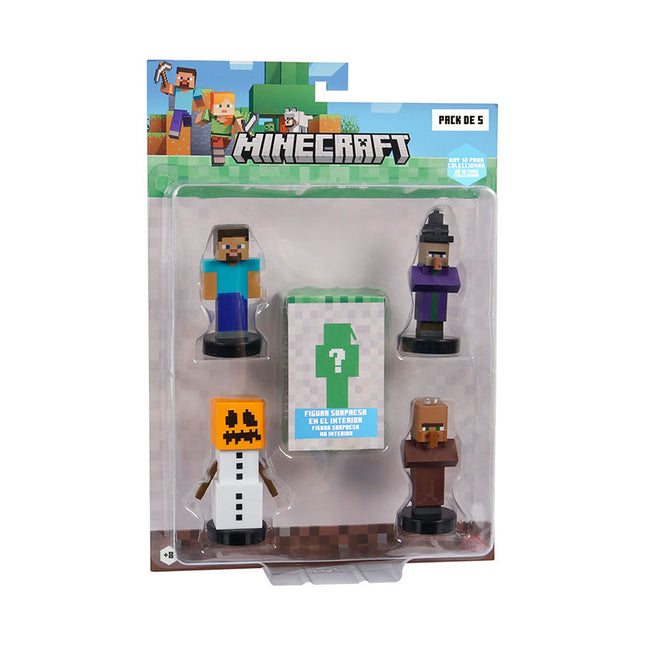 PACK DE 5 FIGURAS SURTIDAS TIMBRE MINECRAFT