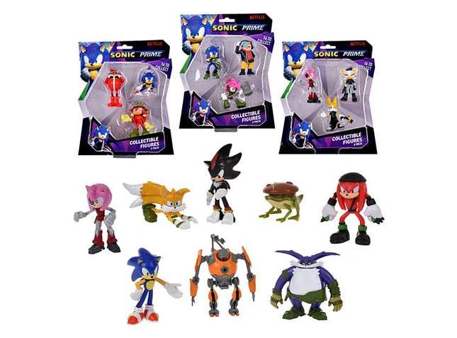PACK 3 FIGURAS SONIC DE 7 CMS