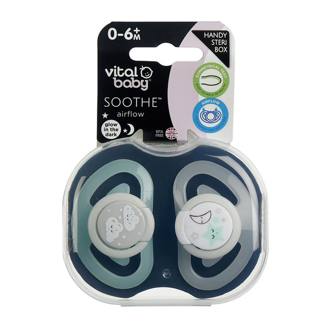 Pack 2 chupetes 0-6 meses Unisex Nocturno