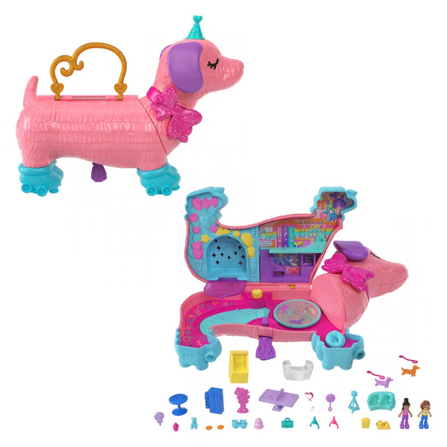 Polly Pocket Set de Juego Compacto Fiesta de Perrito