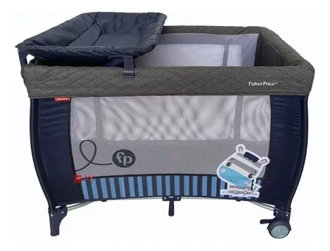 Cuna tipo Pack & Play con mudador y pañalera  AZUL