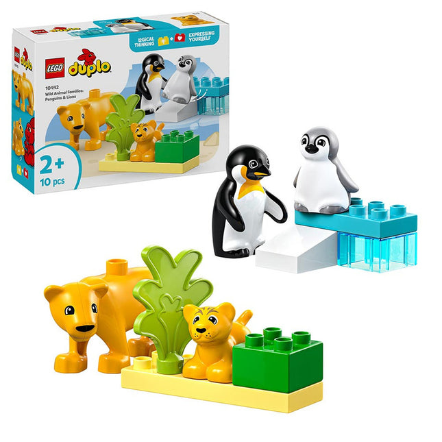 LEGO DUPLO FAMILIAS DE LA FAUNA SALVAJE: PINGÜINOS Y LEONES