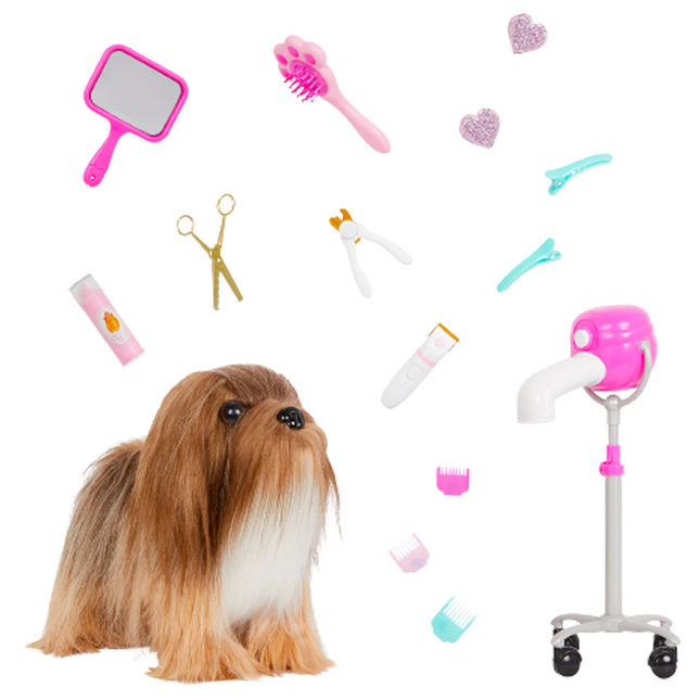 BA OG BD35162Z 6" Hair Play Lhasa Apso Dog