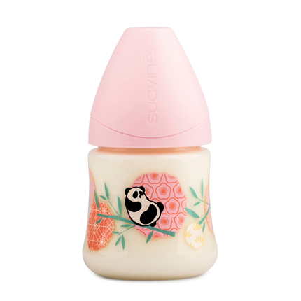 MAMADERA 150 ML TETINA ANATOMICA LATEX PANDA ROSADO