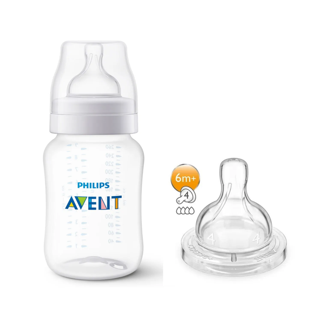 NUEVO! Set mamadera anti-colic 260 ML+ tetina