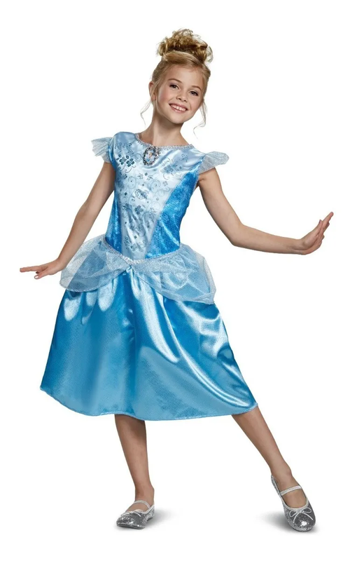 DISFRAZ PARA NIÑA VESTIDO CENICIENTA BASIC  7 -8 AÑOS