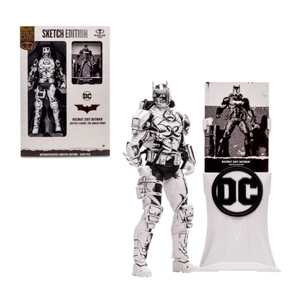FIGURA DC MULTIVERSE 18 CMS BATMAN HAZMAT SUIT GOL LABEL DE MC FARLANE