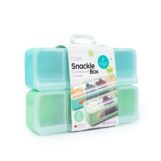 Pack de 2 contenedores de 4 compartimientos Azul - Menta